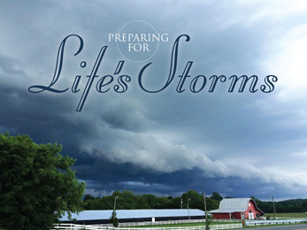 Church Newsletter Photo Storm Thunderhead of clouds with Preparing for Life's Storms caption