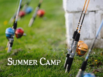 Church Newsletter Photo of fishing poles with summer camp caption