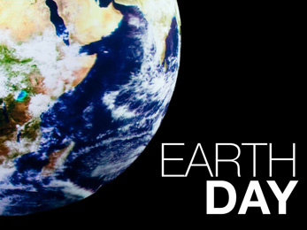 Church Newsletter Powerpoint image of the earth from space with Earth Day caption