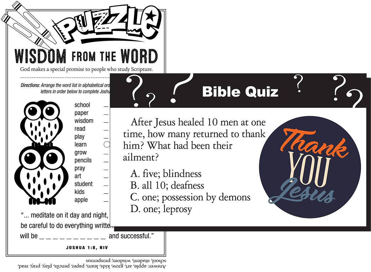 Bible Quiz Puzzle Samples