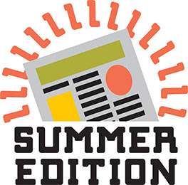 Church newsletter clip-art of newspaper image with summer edition caption