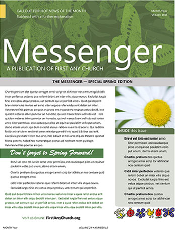 Spring Church Newsletter Template Sample